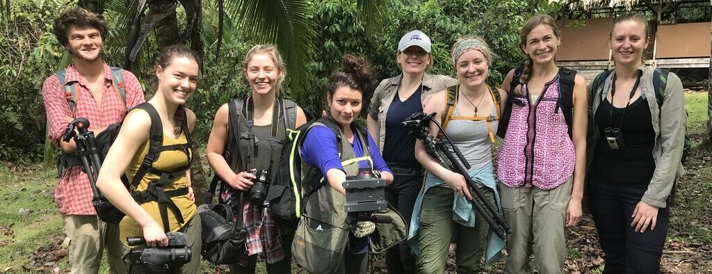 CREA study abroad students with field research and film-making equipment in Panama